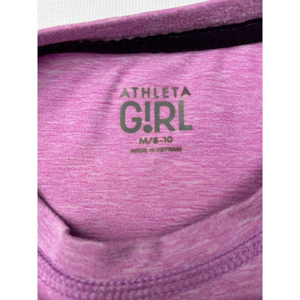 Athleta Girl Purple Heathered Long Sleeve Thumbhole Active‎ Top Size M 8-10